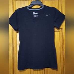 Nike Women's Black Dri-FIT V-Neck Tee